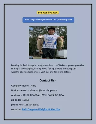 Bulk Tungsten Weights Online Usa | Nakoshop.com