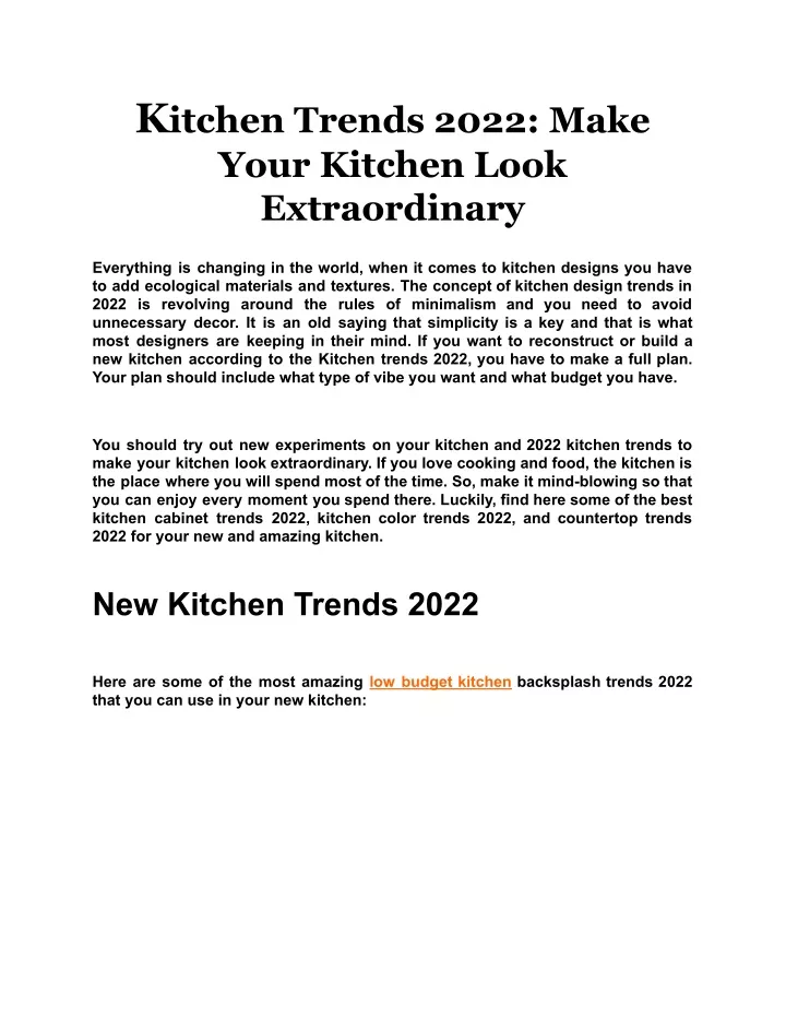 k itchen trends 2022 make your kitchen look