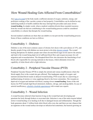 how wound healing gets affected from comorbidities