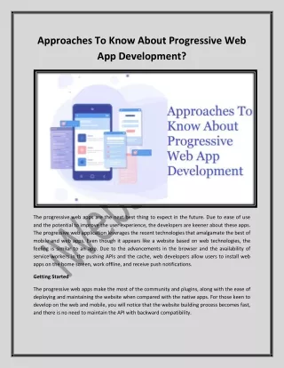 approaches to know about progressive