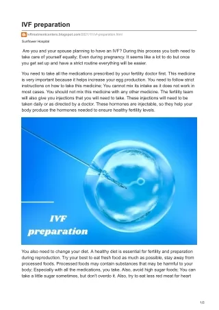 IVF preparation