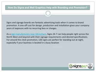 How Do Signs and Wall Graphics Help with Branding and Promotion?