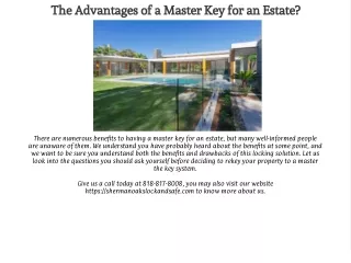 The Advantages of a Master Key for an Estate?