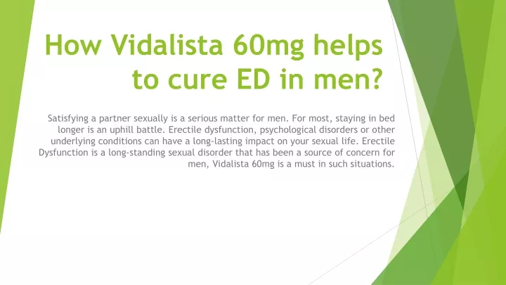 how vidalista 60mg helps to cure ed in men