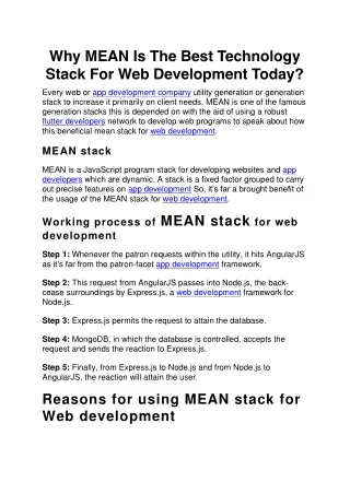 why mean is the best technology stack