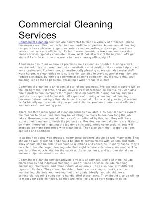 Commercial Cleaning Services