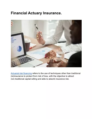 Financial Actuary Insurance