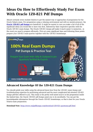 1Z0-821 Pdf Dumps The Logical Preparing Supply