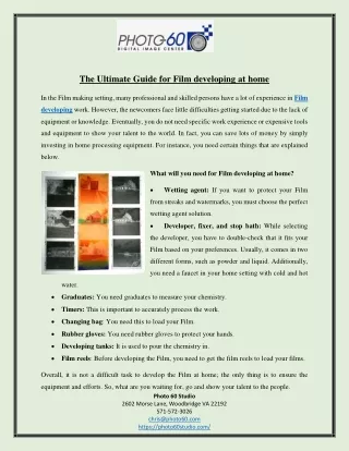 The Ultimate Guide for Film developing at home