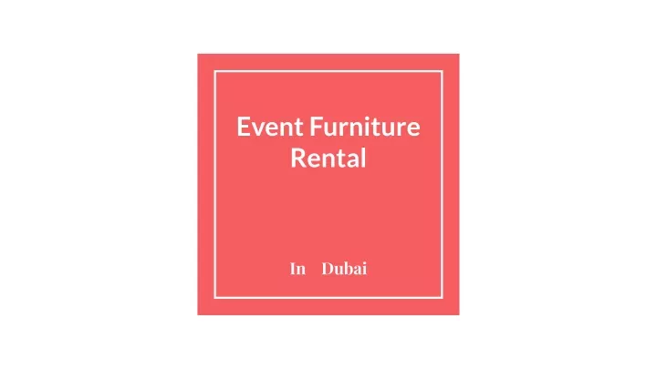 event furniture rental