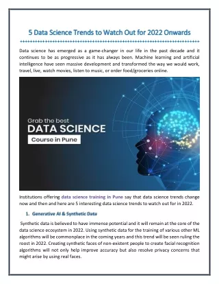 Top 5 Biggest Data Science Trends In 2022