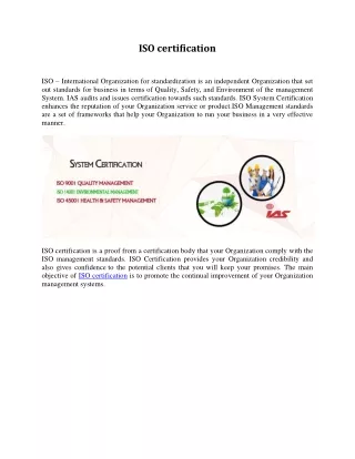 ISO certification