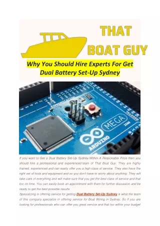 Why You Should Hire Experts For Get Dual Battery Set-Up Sydney