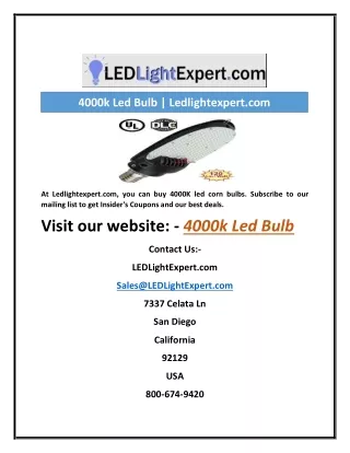4000k led bulb ledlightexpert com