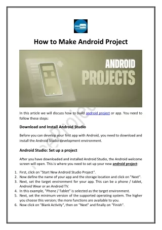 how to make android project