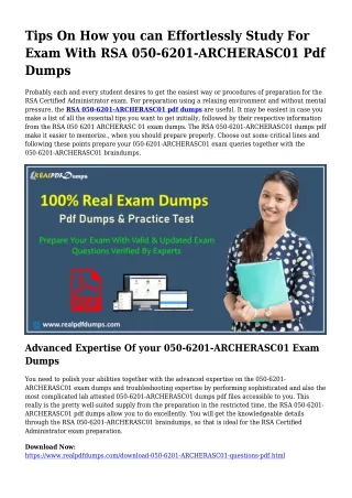 050-6201-ARCHERASC01 PDF Dumps To Solve Preparing Challenges
