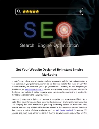 get your website designed by instant empire