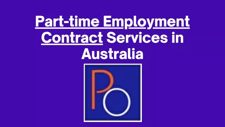 part time employment contract services
