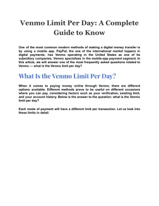 venmo limit per day a complete guide to know