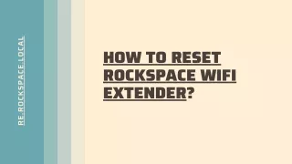 How To Reset Rockspace Wifi Extender