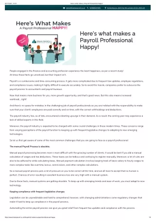Here's what makes a Payroll Professional Happy!