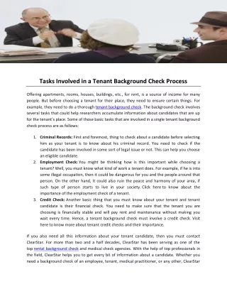 Tasks Involved in a Tenant Background Check Process