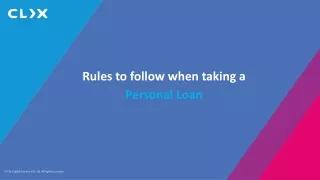 rules to follow when taking a personal loan