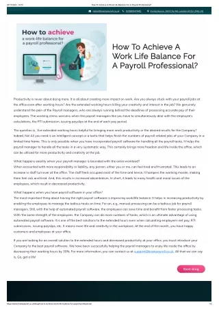 How To Achieve A Work Life Balance For A Payroll Professional_