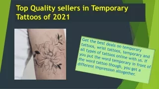 Top Quality sellers in Temporary Tattoos of 2021