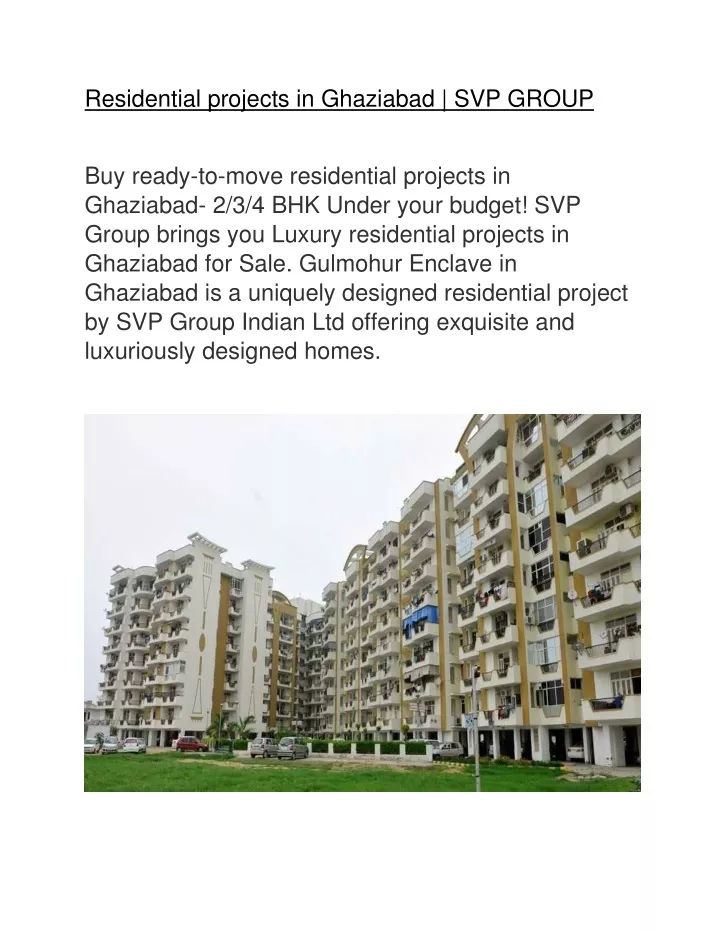 residential projects in ghaziabad svp group