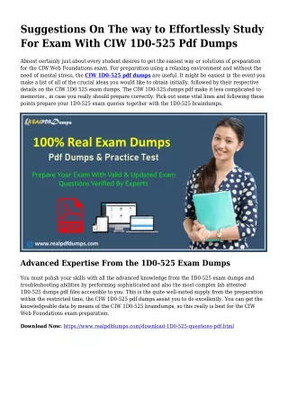 1D0-525 PDF Dumps To Resolve Preparation Challenges