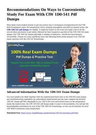 Polish Your Competencies While using the Support Of 1D0-541 Pdf Dumps