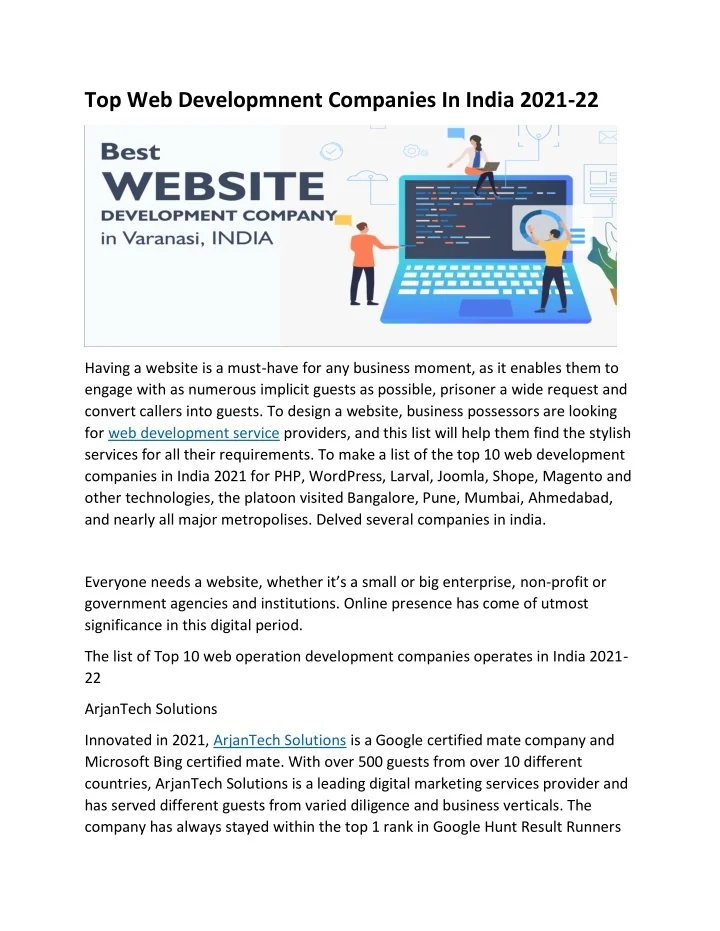 PPT - Top Web Development Company In India PowerPoint Presentation ...