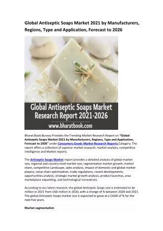 global antiseptic soaps market 2021