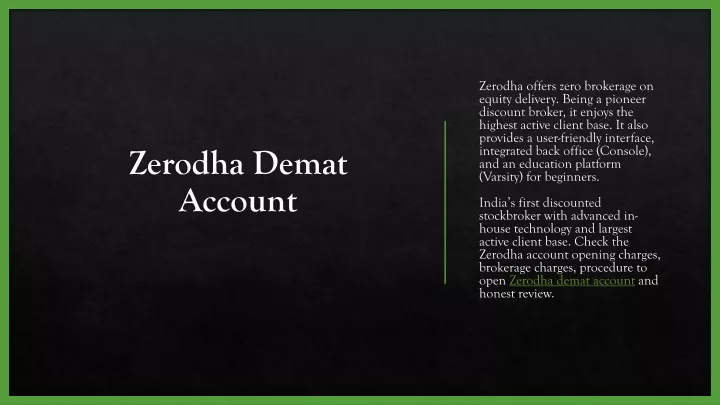 zerodha demat account