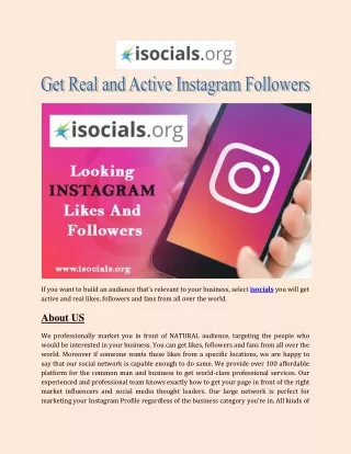 Get Real and Active Instagram Followers