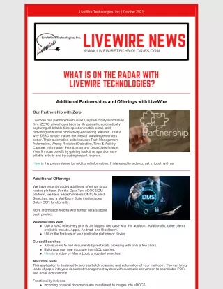 What is on the Radar with Livewire Technologies