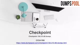 Latest 156-215.80 Dumps PDF - 100% Verified by DumpsPool.com Experts