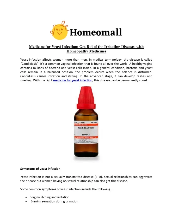 PPT Medicine for Yeast Infection Get Rid of the Irritating Diseases