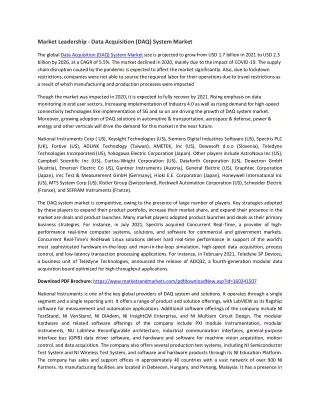 market leadership data acquisition daq system