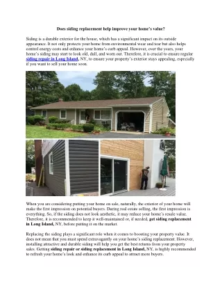 Does siding replacement help improve your home’s value-converted