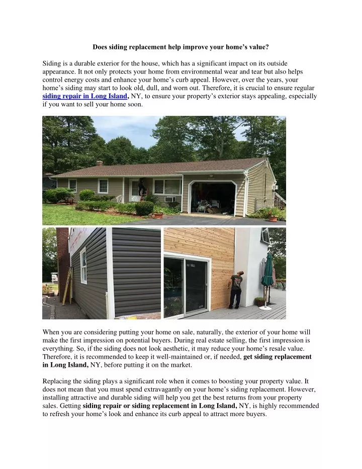 does siding replacement help improve your home