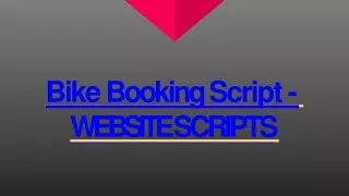 bike booking script website scripts