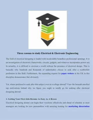 three reasons to study electrical electronic