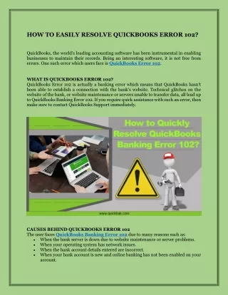 how to easily resolve quickbooks error 102