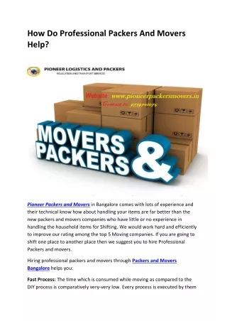 How do professional packers and movers help