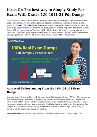 Practical Your Preparing Through 1Z0-1041-21 Pdf Dumps