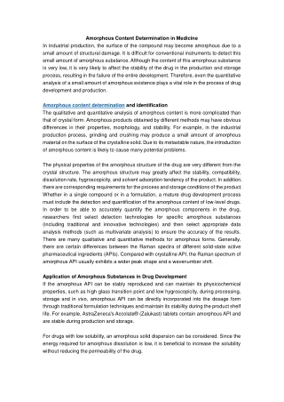 amorphous content determination in medicine