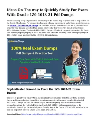 1Z0-1043-21 Pdf Dumps The Rational Preparation Supply