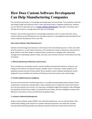How Does Custom Software Development Can Help Manufacturing Companies-converted